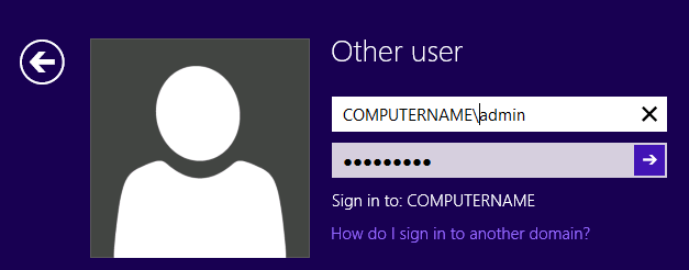 Sign in as admin